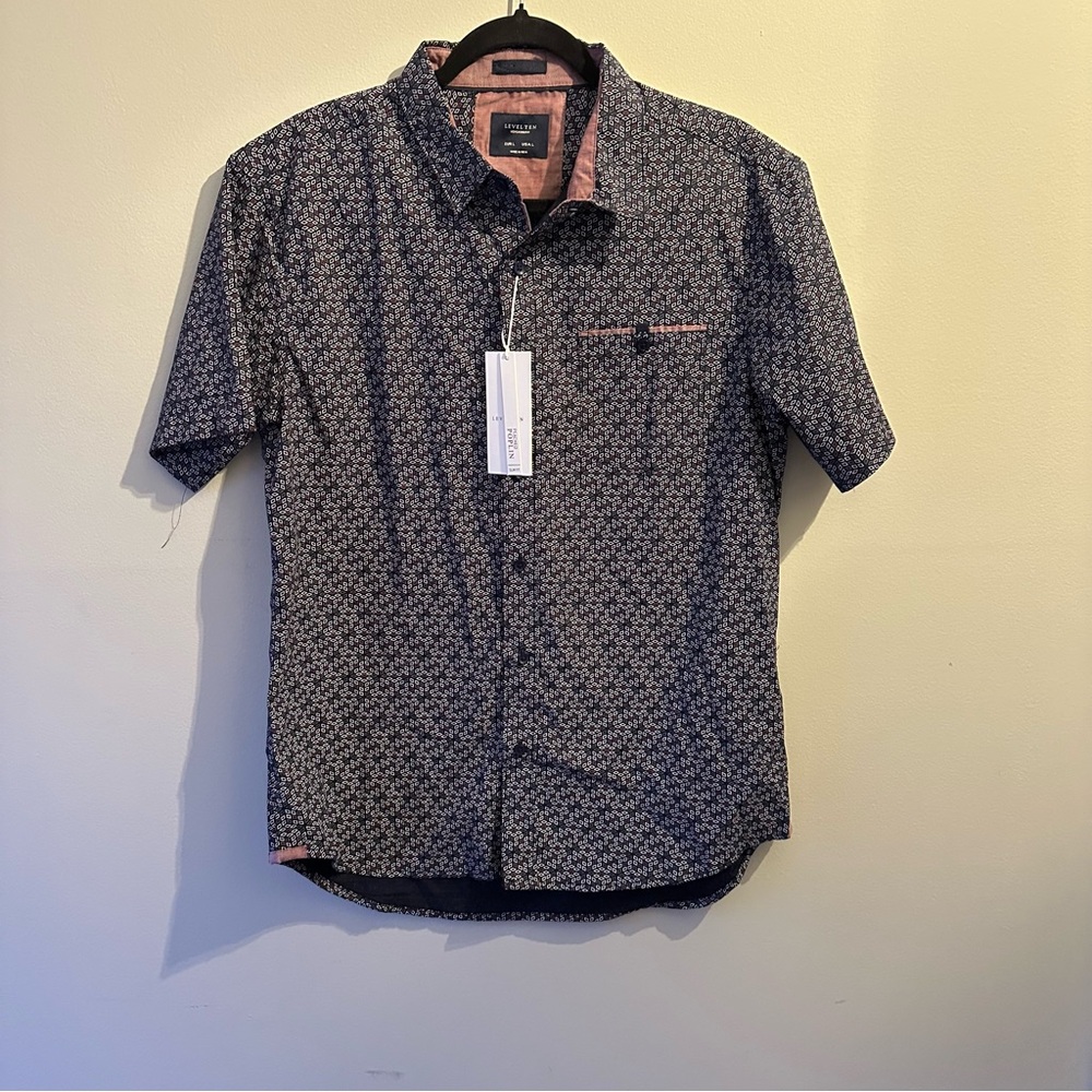 Men's Blue Patterned Shirt